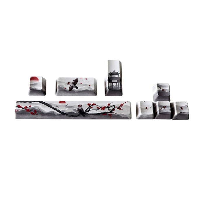 Cartoon Themed Keycaps: Redefine the Essence of Your Product!: black, white decorative keyboard keycap sets, illustrated deco