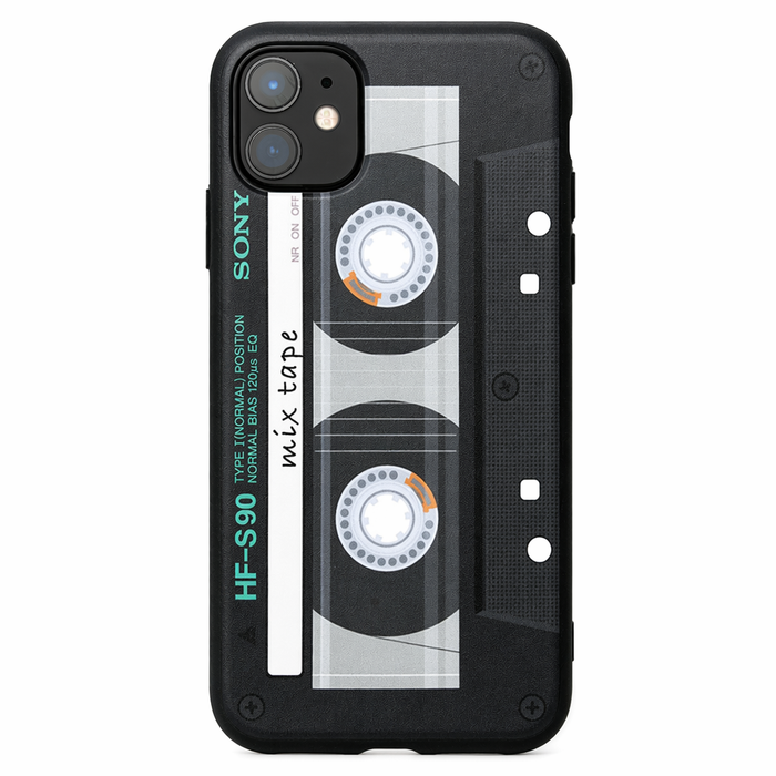 Cassette Phone Case with Retro Design Black