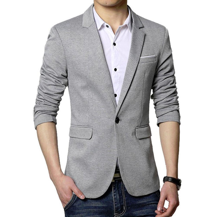Casual Blazer for Men: Redefining Style with Ease: light gray blazer jacket, smart casual style