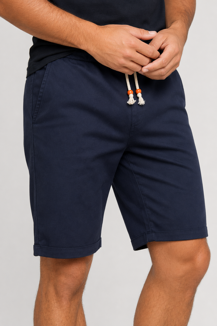 Casual Drawstring Shorts for Men Navy