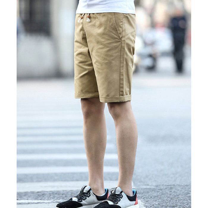 Casual Drawstring Shorts for Men: khaki beige shorts, casual style