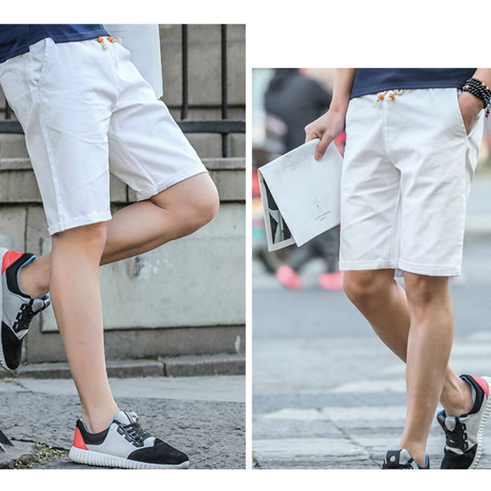 Casual Drawstring Shorts for Men: khaki beige shorts, casual style