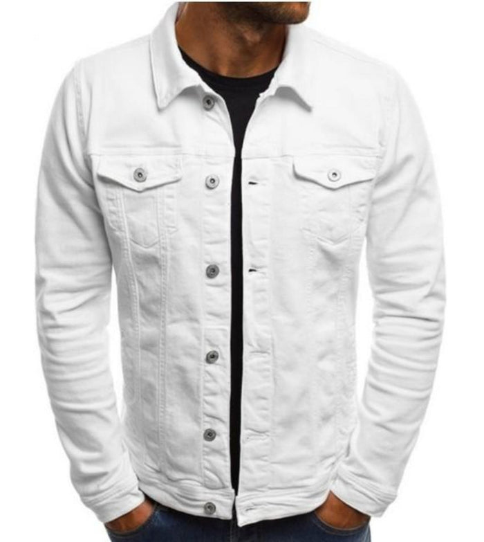 Casual Men's Jacket with Dual Pockets: red, dark green button-front jacket, casual style