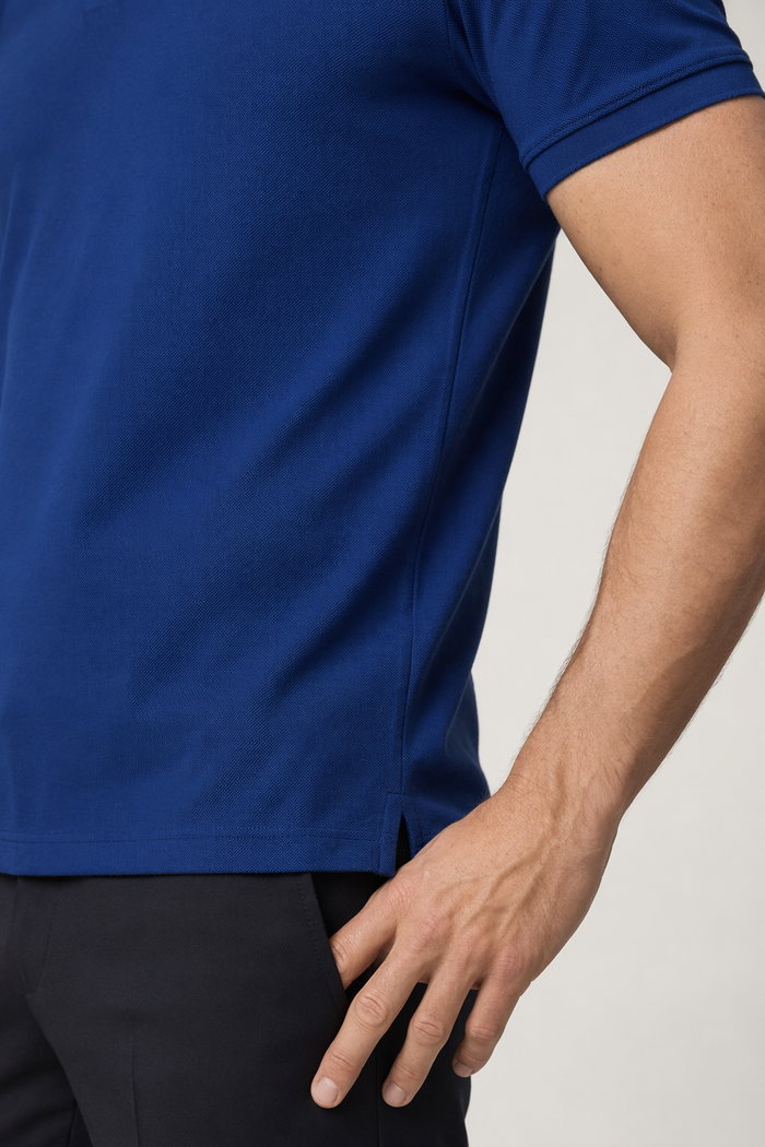 Casual Polo Shirt for Men with Short Sleeves Blue
