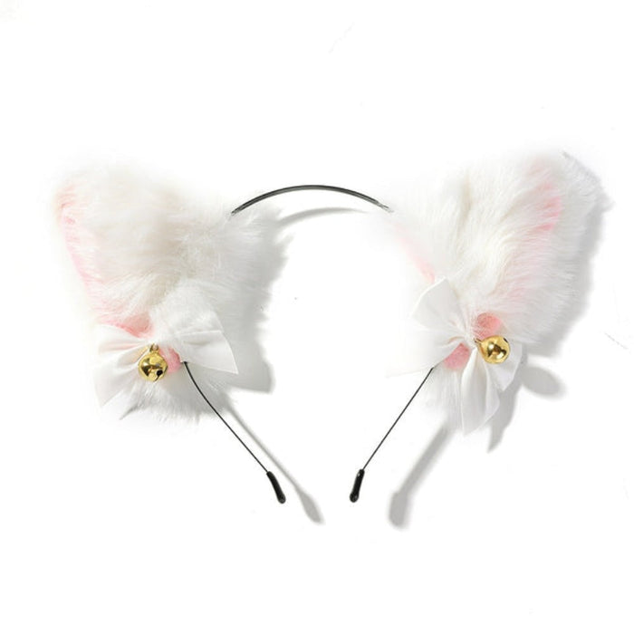Cat Cosplay Headband: white, pink cat, kawaii costume style