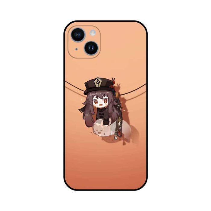 Cat Ear Genshin Impact Phone Cases: light green, black anime-style gray-haired character with animal-like ears, cartoon/anime