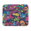 Chaos from Another World: A Mouse Pad: purple, blue colorful cartoon monster characters, cartoon graffiti/kawaii monster art