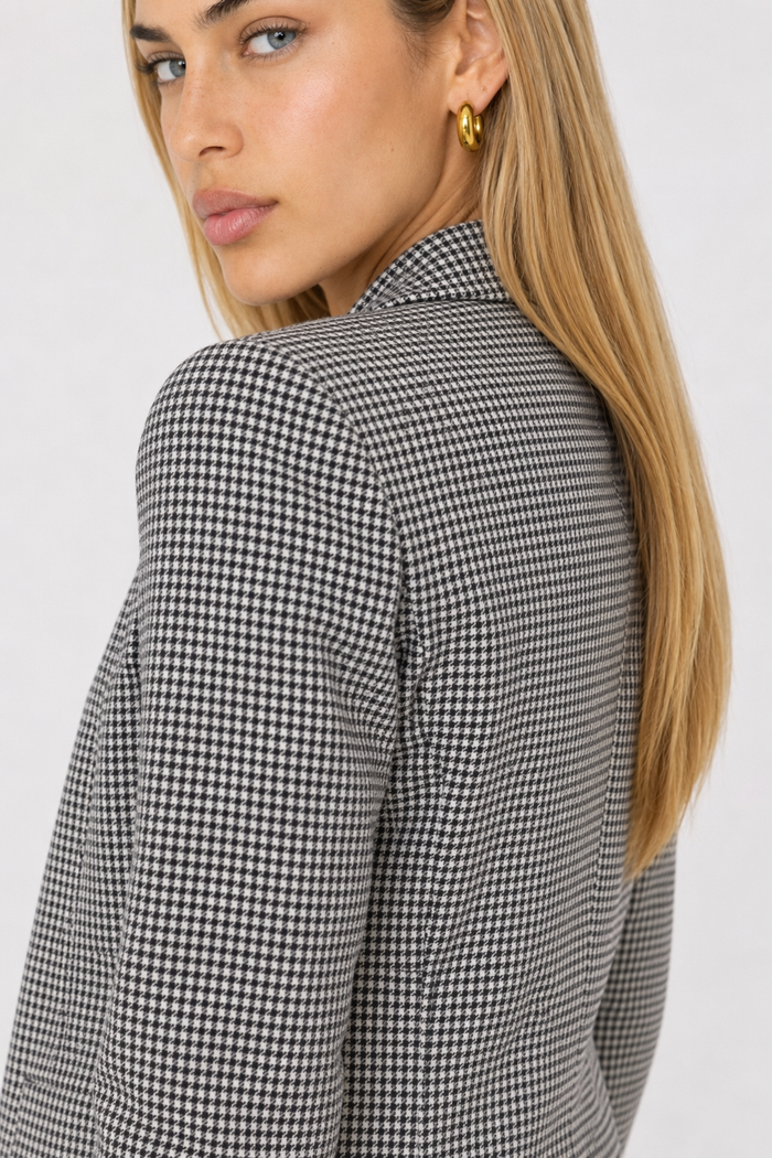 Checkered Blazer for Women with a Slim Fit Cut Default