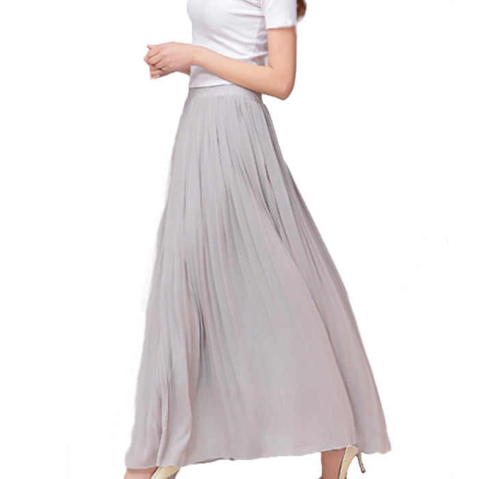 Chiffon Skirt with Pleats: burgundy, deep plum pleated maxi skirt, flowy, elegant style