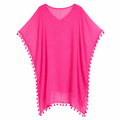 Chiffon Swimsuit Cover Up with Tassels - Perfect for the Summer Beach Pink