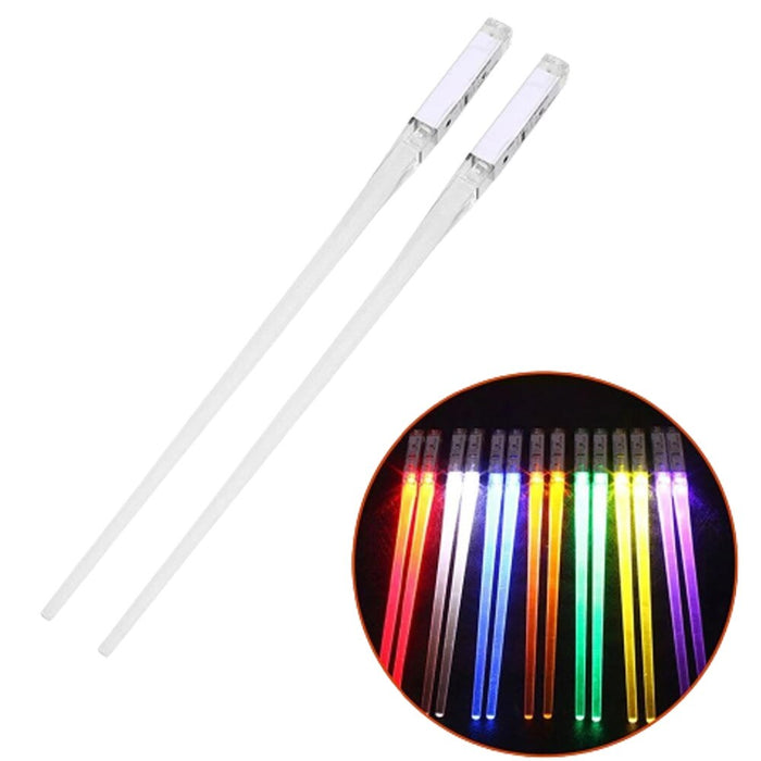 Chopsticks with Illuminated Tips: yellow, purple LED illuminated chopsticks, modern novelty style