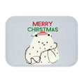 Christmas Lights and Polar Bear Bathroom Rug Home Decor: light gray, white polar bear with Christmas theme, cartoon, kawaii s