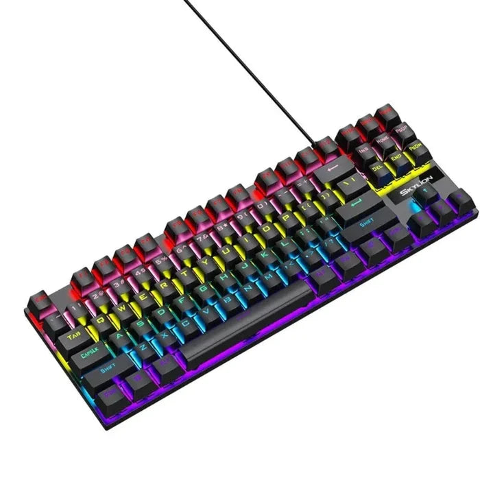 ChromaShine USB Wired Gaming Keyboard: black, red computer keyboard, gaming style