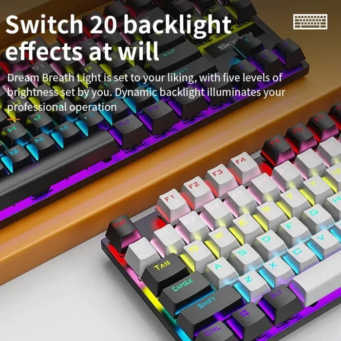 ChromaShine USB Wired Gaming Keyboard: black, red computer keyboard, gaming style