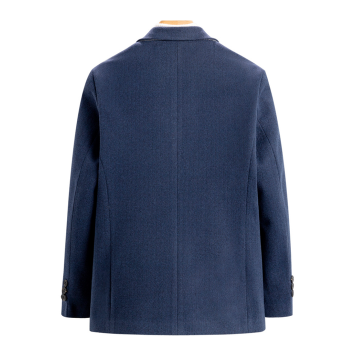 Classic Dual Button Men's Blazer: navy blue, white blazer jacket, minimal smart casual style