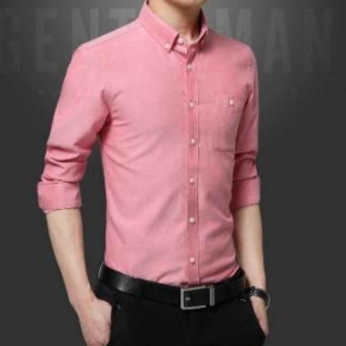 Classic Men's Shirt with Button Front: navy blue, white button-up shirts, minimal style