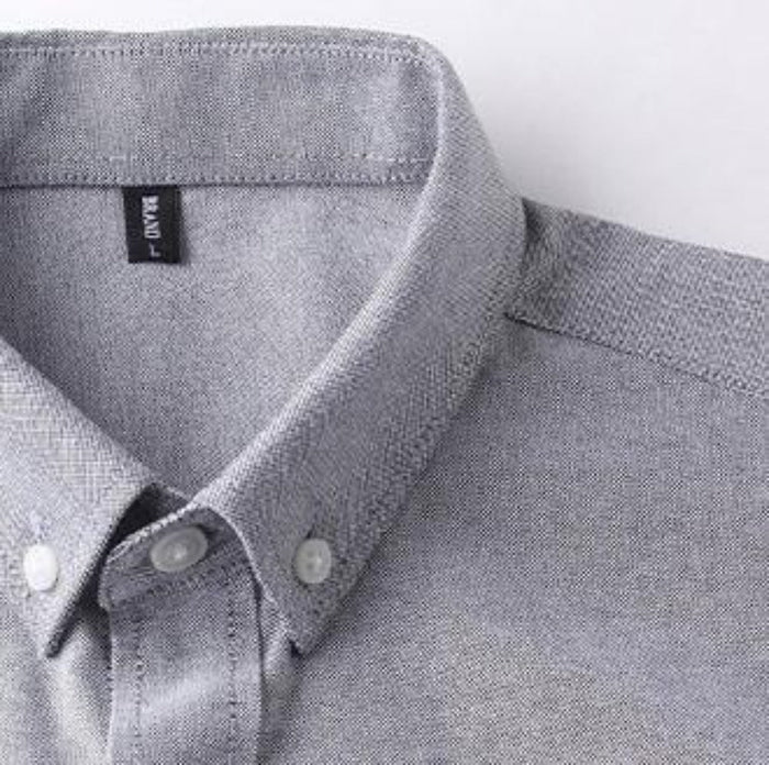 Classic Men's Shirt with Button Front: navy blue, white button-up shirts, minimal style