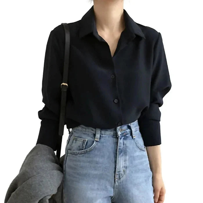 Classic Sheer Women's Top: black, light blue outfit/clothing, minimal style