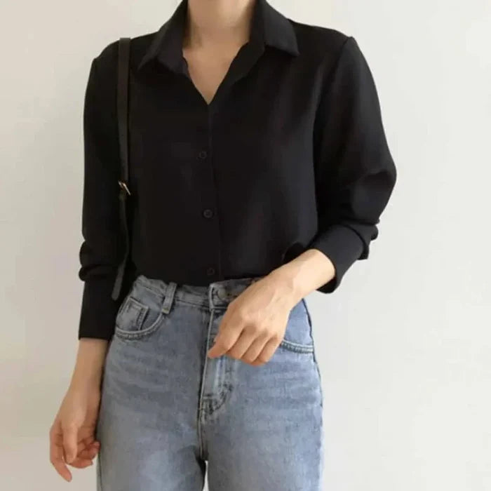 Classic Sheer Women's Top: black, light blue outfit/clothing, minimal style