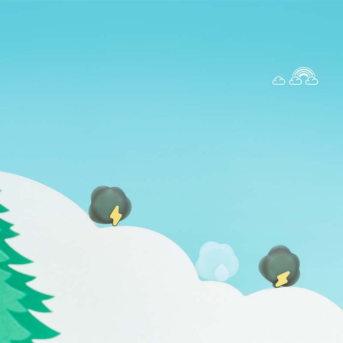 Cloud Joy-Con Caps for Nintendo Switch: white, black cloud and lightning theme, cartoon kawaii style
