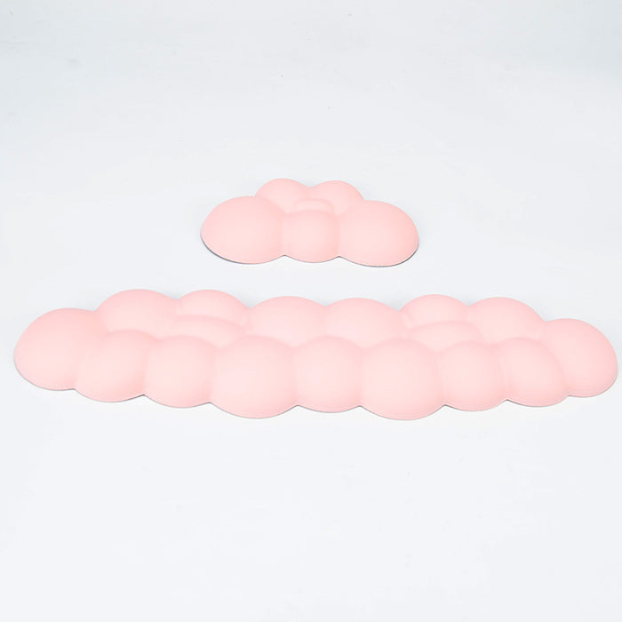 Cloud Keyboard Wrist Rest, Comfortable and Whimsical: black two black padded accessory pieces, minimal style