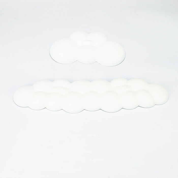 Cloud Keyboard Wrist Rest, Comfortable and Whimsical: black two black padded accessory pieces, minimal style