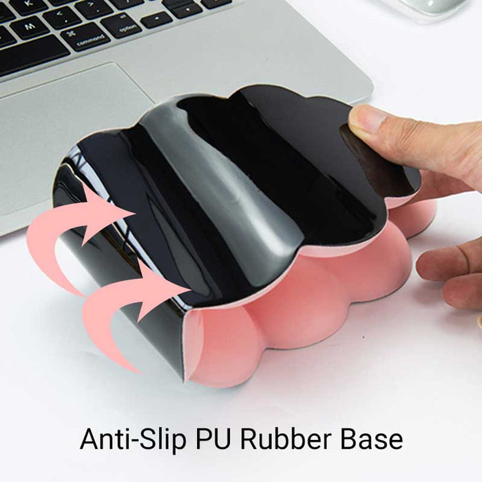 Cloud Keyboard Wrist Rest, Comfortable and Whimsical: black two black padded accessory pieces, minimal style