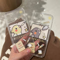 Cockatiel Bird Phone Case with Protection: transparent, brown cartoon cockatiel birds, cute cartoon kawaii style