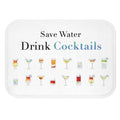 Cocktail Beverage Bath Rug Home Decor: white, black cocktail drinks theme, minimal graphic style