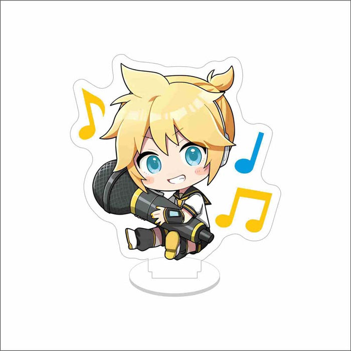 Colorful Miku Acrylic Standee Collection: pink, black anime-style pink-haired girl with headphones and microphone, kawaii chi