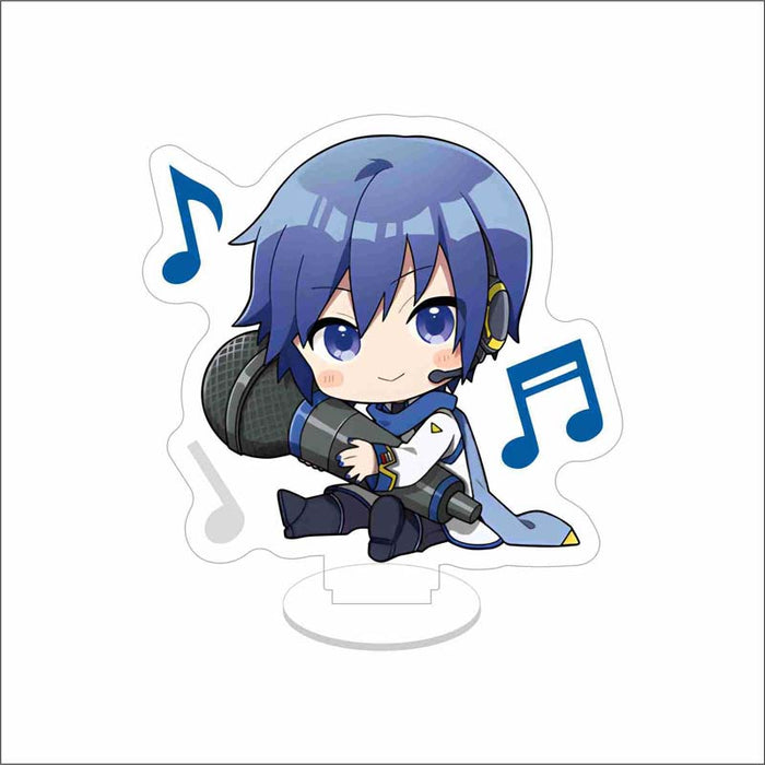 Colorful Miku Acrylic Standee Collection: pink, black anime-style pink-haired girl with headphones and microphone, kawaii chi
