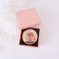 Compact Cute Mirror, Perfect Gift!: pink, gold five-point star/pentagram design, fantasy/cartoon-inspired style