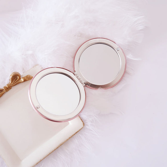 Compact Cute Mirror, Perfect Gift!: pink, gold five-point star/pentagram design, fantasy/cartoon-inspired style
