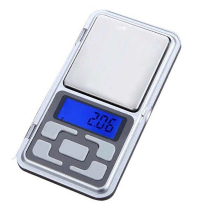 Compact Digital Scale for Weight measurement on-the-go: silver, gray digital pocket scale, compact electronic style