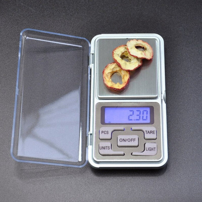 Compact Digital Scale for Weight measurement on-the-go: silver, gray digital pocket scale, compact electronic style