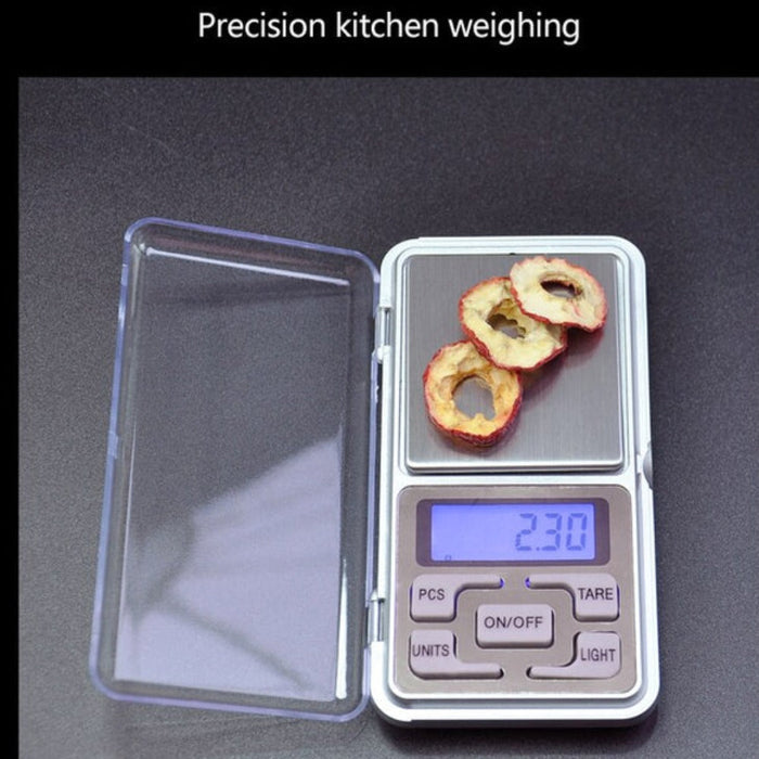 Compact Digital Scale for Weight measurement on-the-go: silver, gray digital pocket scale, compact electronic style
