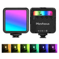 Compact Pocket RGB LED Camera Light: black, white portable LED light panel, minimal tech gadget style