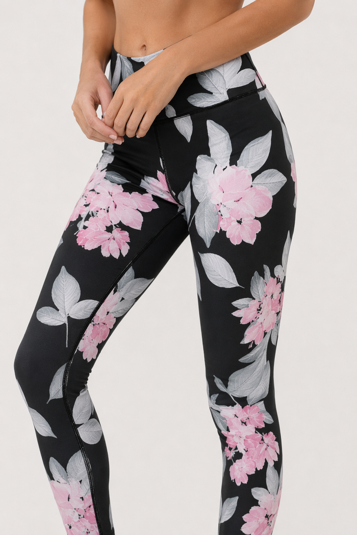 Compression Yoga Leggings with Slim Fit and High Waist Black