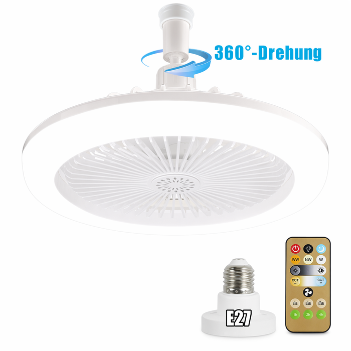 Contemporary Remote-Controlled LED Ceiling Fan with Built-in Lighting Default