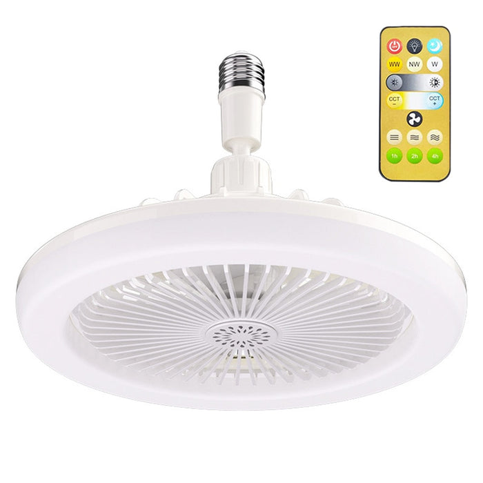 Contemporary Remote-Controlled LED Ceiling Fan with Built-in Lighting: white, gray ceiling-mounted fan light, modern minimal