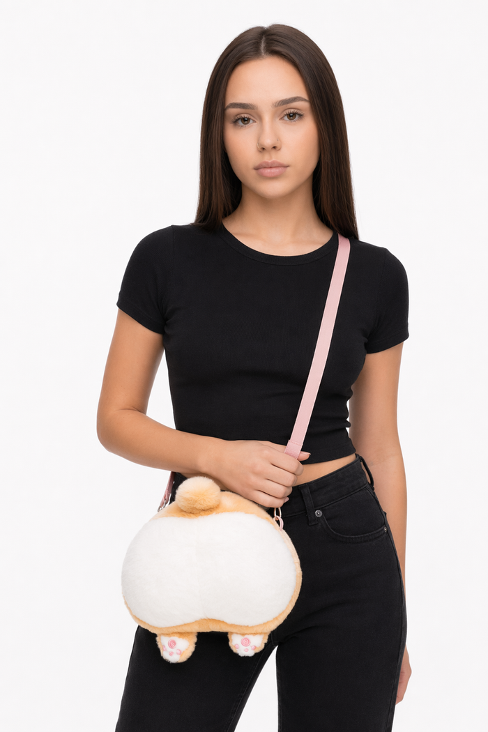Corgi Butt Crossbody Bag with options Default