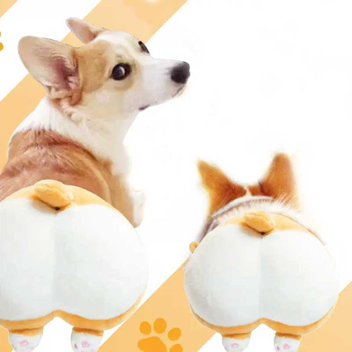 Corgi Butt Crossbody Bag with options: white, light orange small animal character, kawaii cartoon style