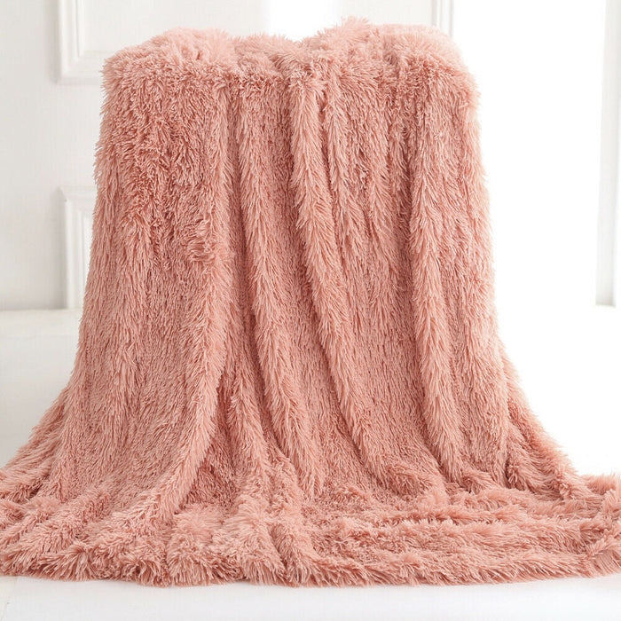 Cozy Faux Fur Blanket for Ultimate Comfort: dusty pink throw blanket, cozy minimal style