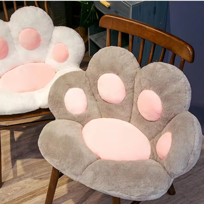 Cozy Paw Soft Mat: gray, pale pink animal paw, kawaii style