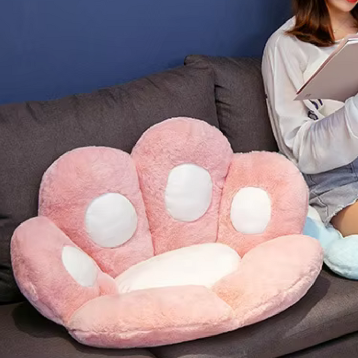Cozy Paw Soft Mat: gray, pale pink animal paw, kawaii style