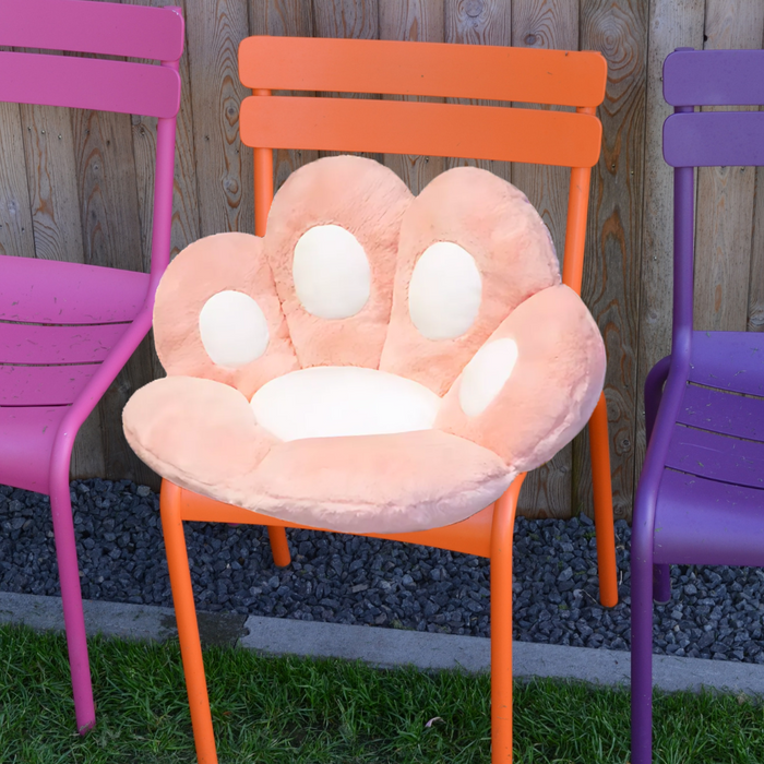 Cozy Paw Soft Mat: gray, pale pink animal paw, kawaii style
