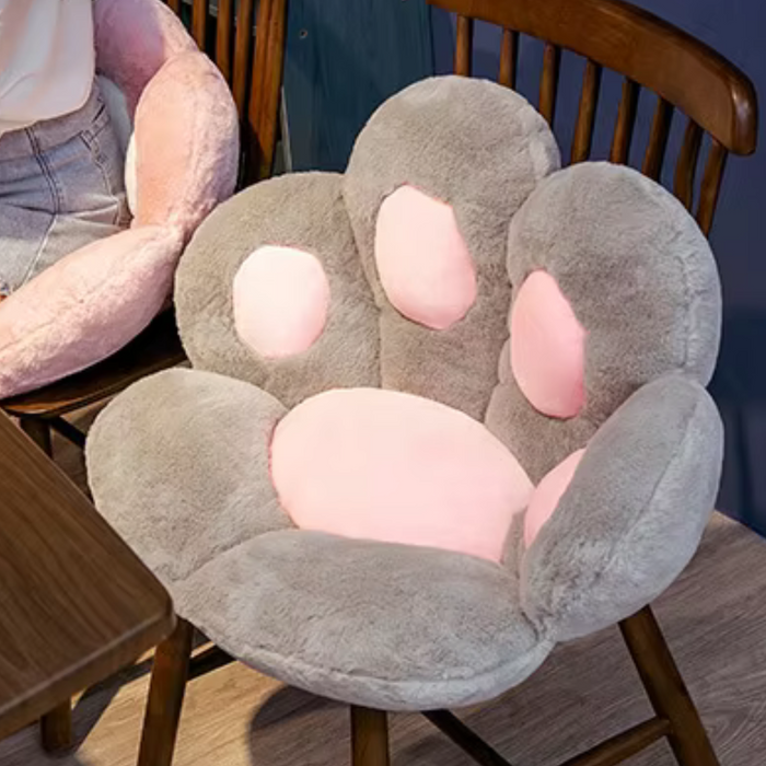 Cozy Paw Soft Mat: gray, pale pink animal paw, kawaii style