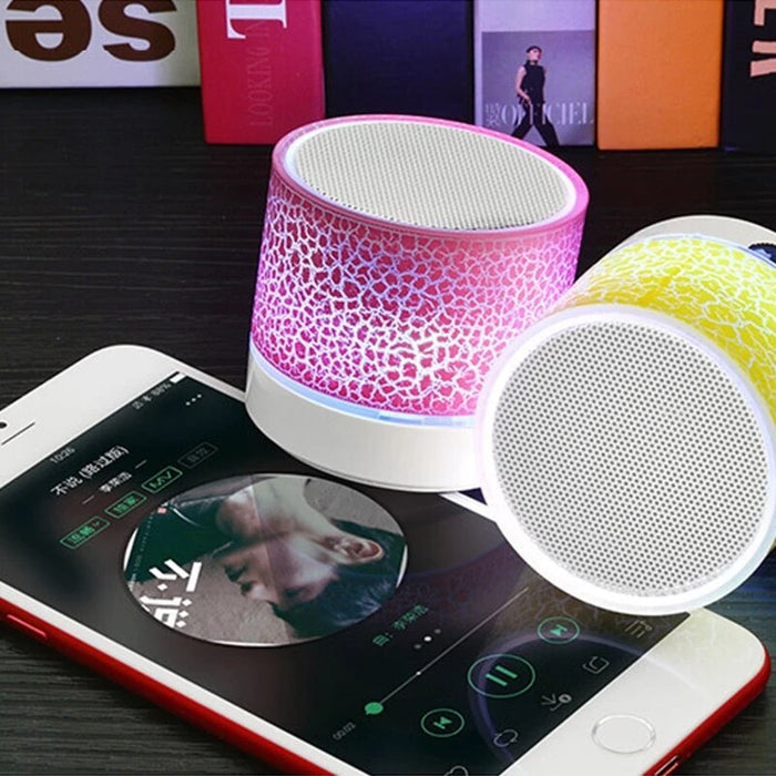 Crack LED Bluetooth Speaker, Portable, Colorful: white, pink portable speaker, modern colorful LED style