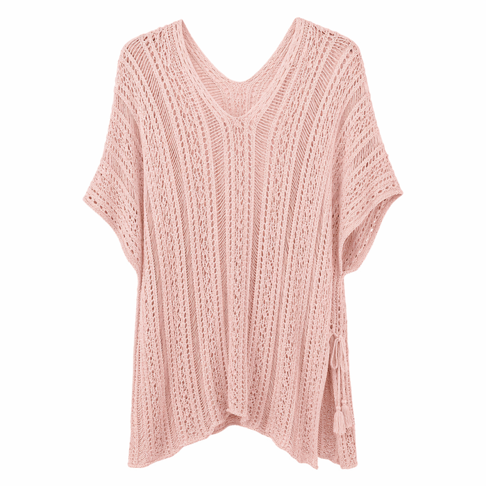 Crocheted Women's Cover-Up for Bikinis Pink
