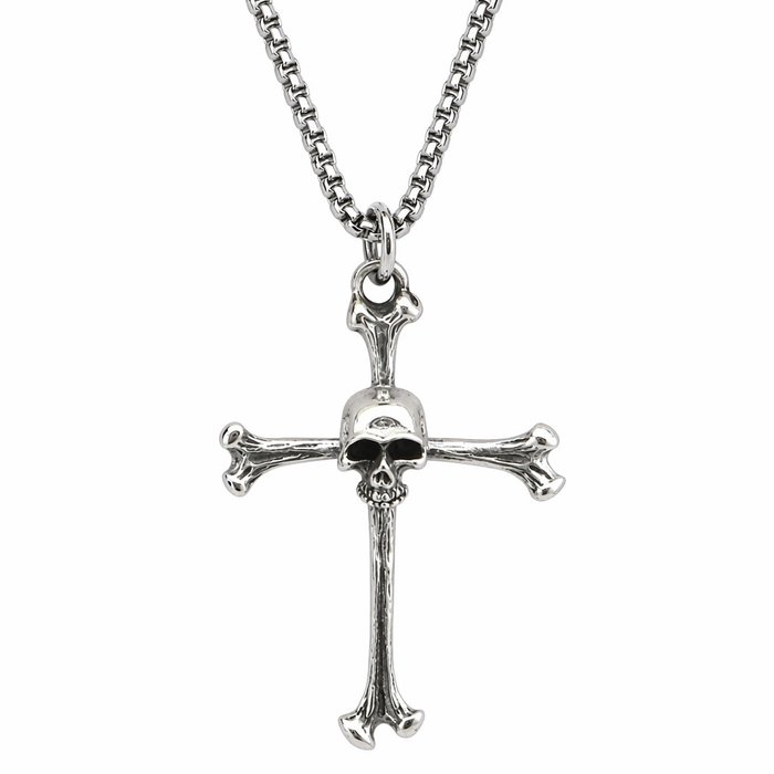 Cross Necklace with Skull Pendant Default